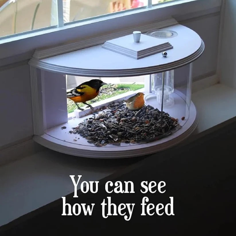 Transparent Bird Feeder with Suction Cup – Ideal for Home Bird Watching