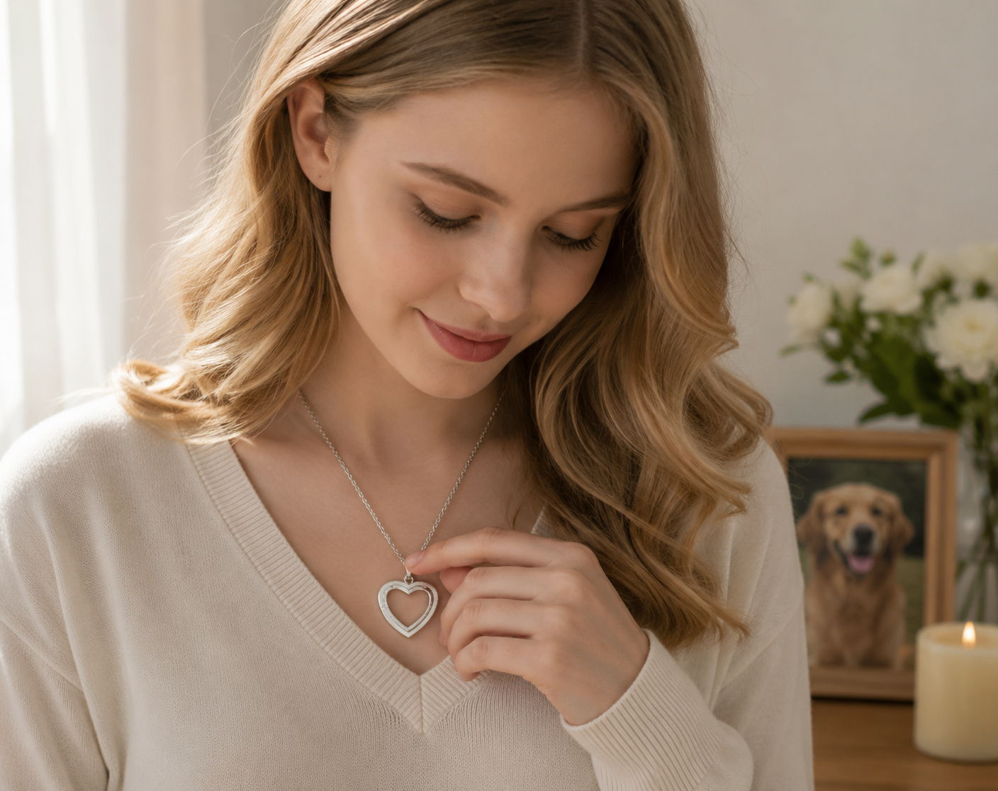 Stainless Steel Heart Necklace - Waterproof Memorial Jewelry for Ashes