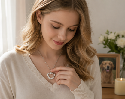 Stainless Steel Heart Necklace - Waterproof Memorial Jewelry for Ashes