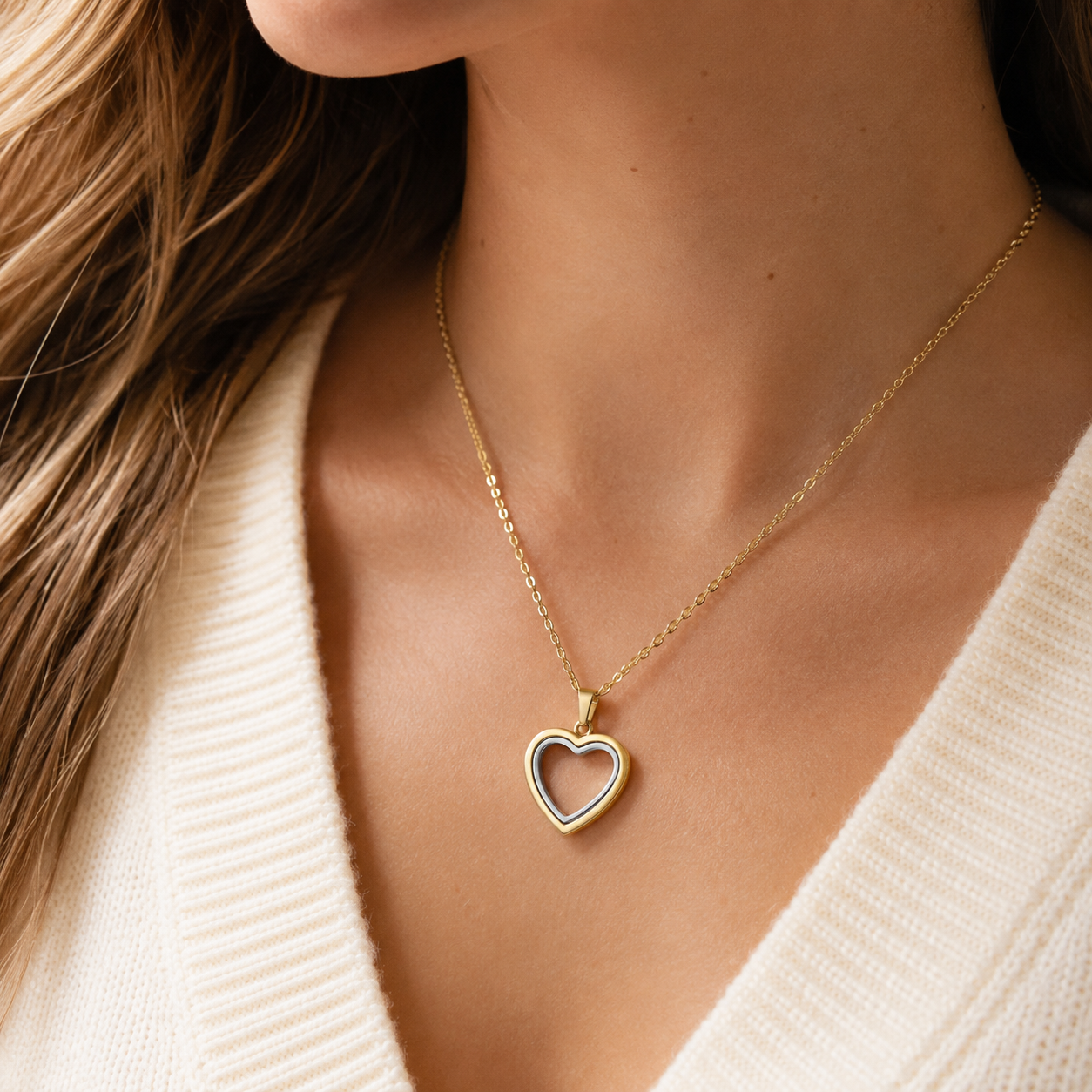 Stainless Steel Heart Necklace - Waterproof Memorial Jewelry for Ashes