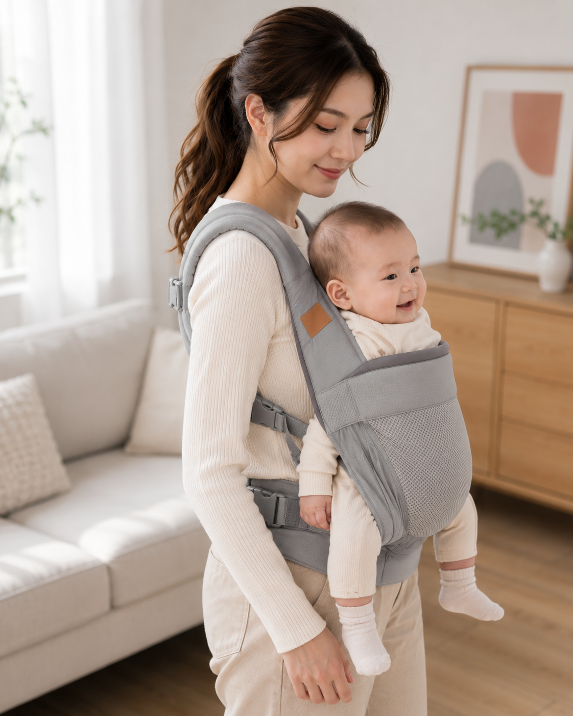 Ergonomic Baby Wrap Carrier for Newborns to Toddlers – Hands-Free Sling, 0-36 Months, Supports Up to 44 lbs