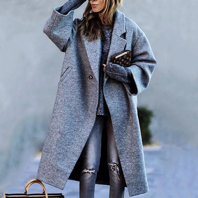 Long Trench Coat for Women – Winter Outerwear
