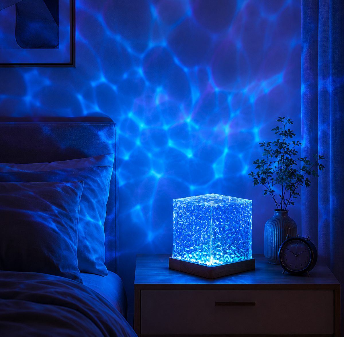 Remote-Controlled Mood Lamp with 16 Colors, Water Ripple Effect, 6 Brightness Levels