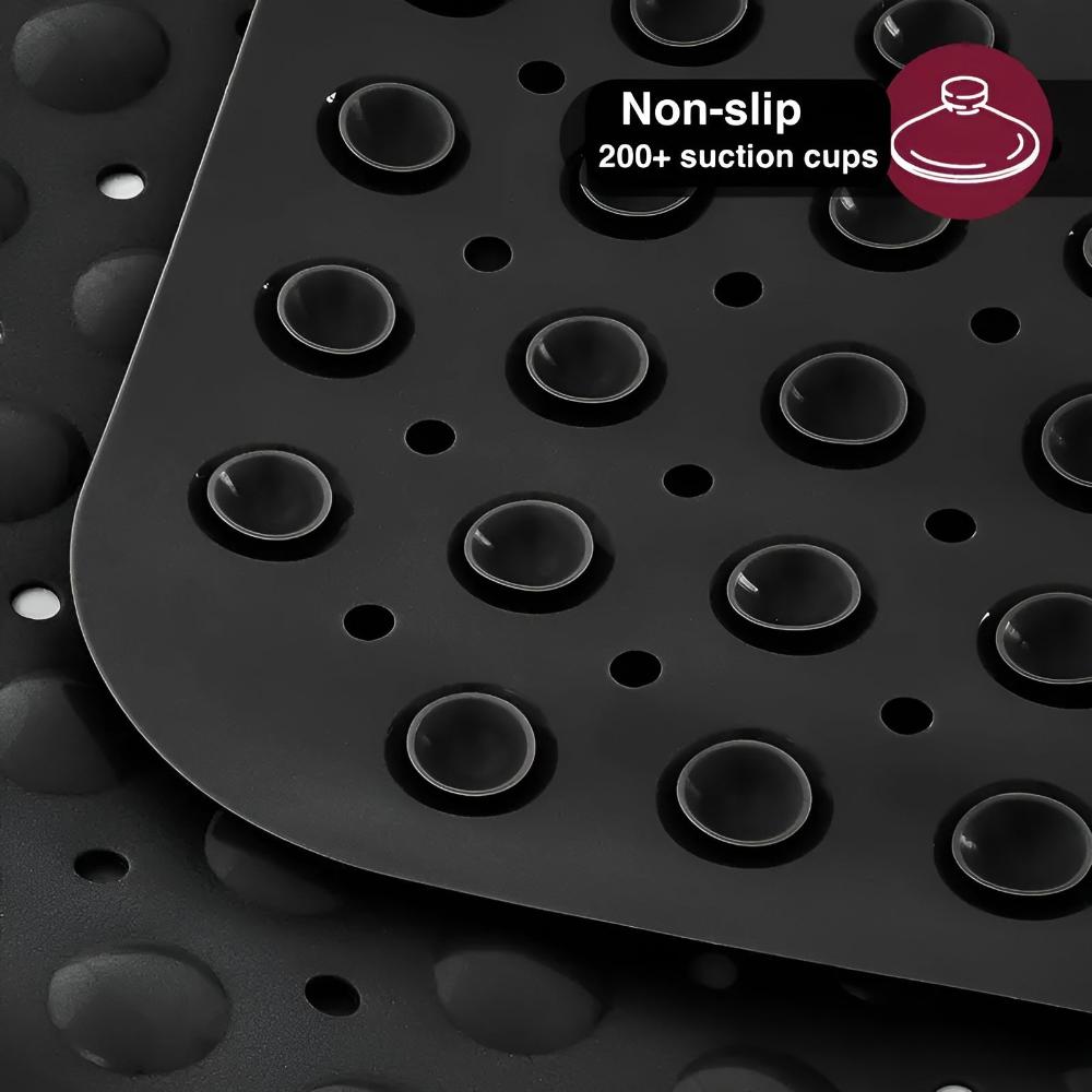 Durable Bath Mat with 200 Suction Cups for Kids and Seniors Safety