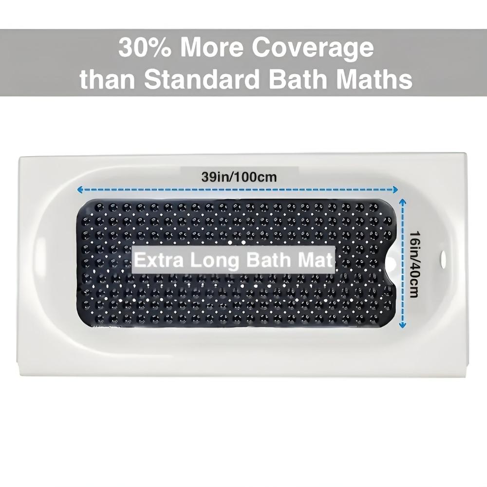 Durable Bath Mat with 200 Suction Cups for Kids and Seniors Safety