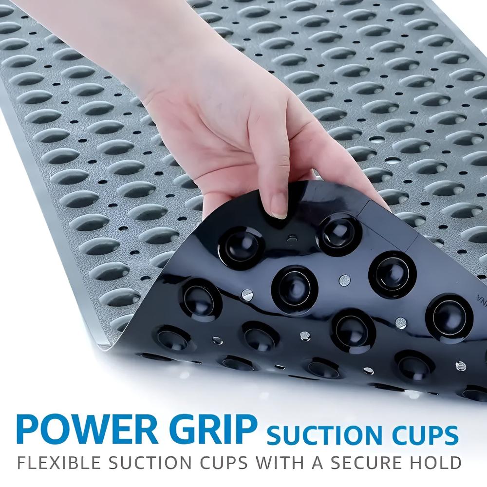 Durable Bath Mat with 200 Suction Cups for Kids and Seniors Safety