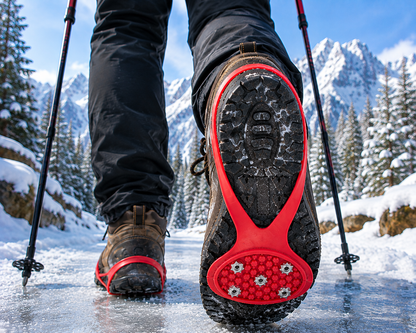 Non-Slip Spikes for Footwear - Ice Crampons with 5 Steel Claws for Hiking and Fishing