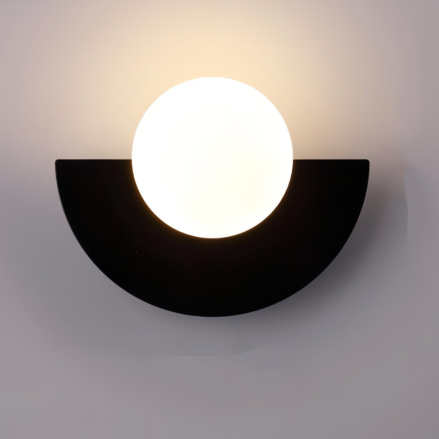 LED Wall Light in Half-Circle Design - Mid-Century Style