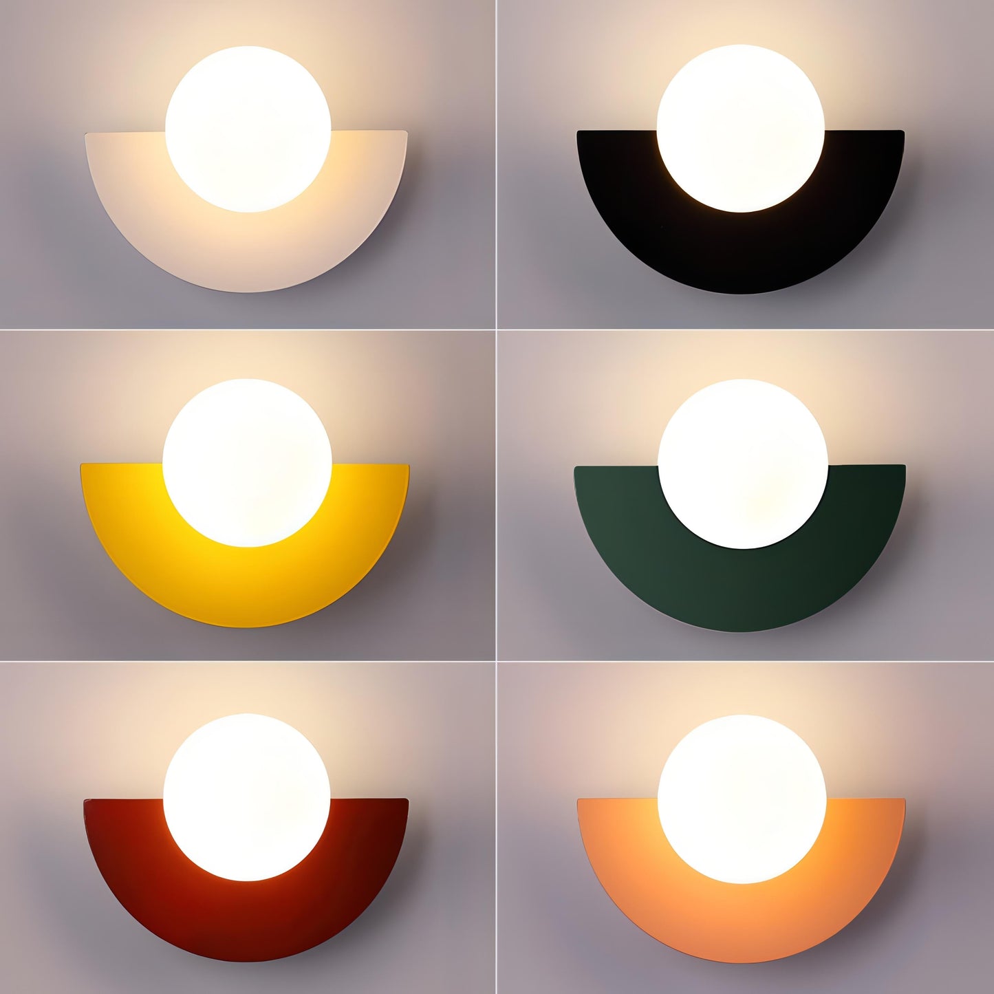 LED Wall Light in Half-Circle Design - Mid-Century Style