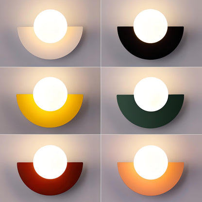 LED Wall Light in Half-Circle Design - Mid-Century Style
