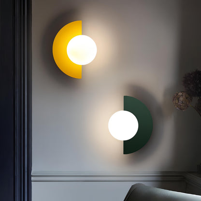 LED Wall Light in Half-Circle Design - Mid-Century Style