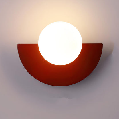 LED Wall Light in Half-Circle Design - Mid-Century Style
