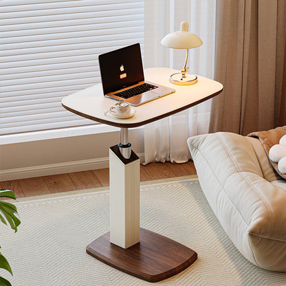 Adjustable Side Table in Saddle Leather - Modern Design