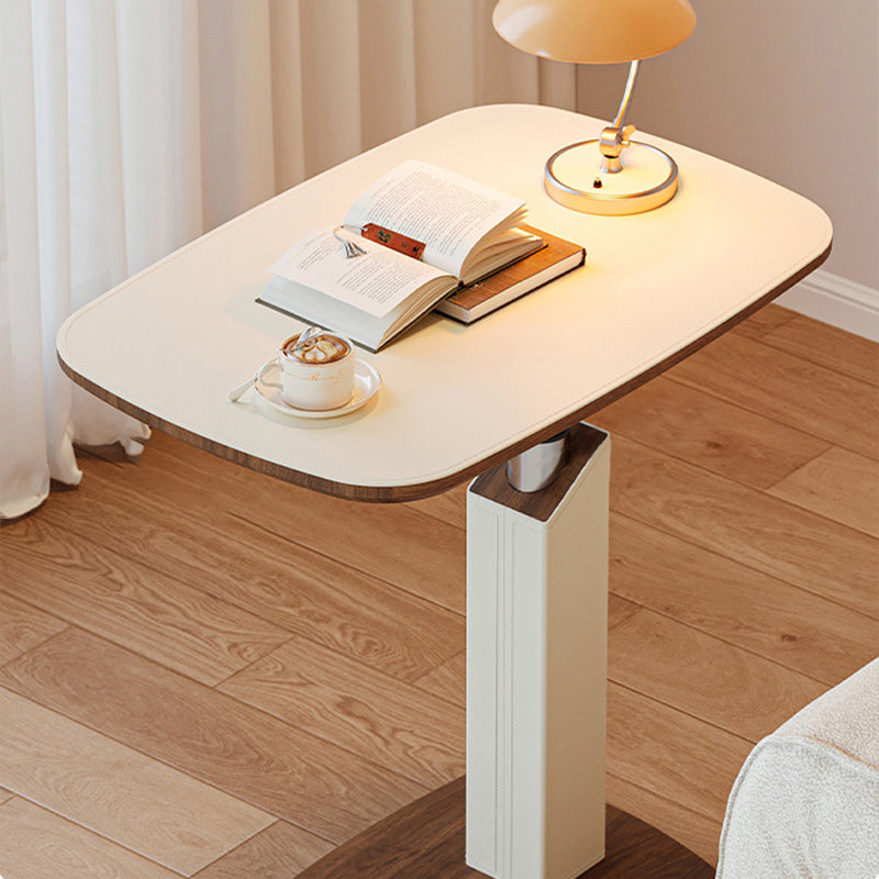 Adjustable Side Table in Saddle Leather - Modern Design