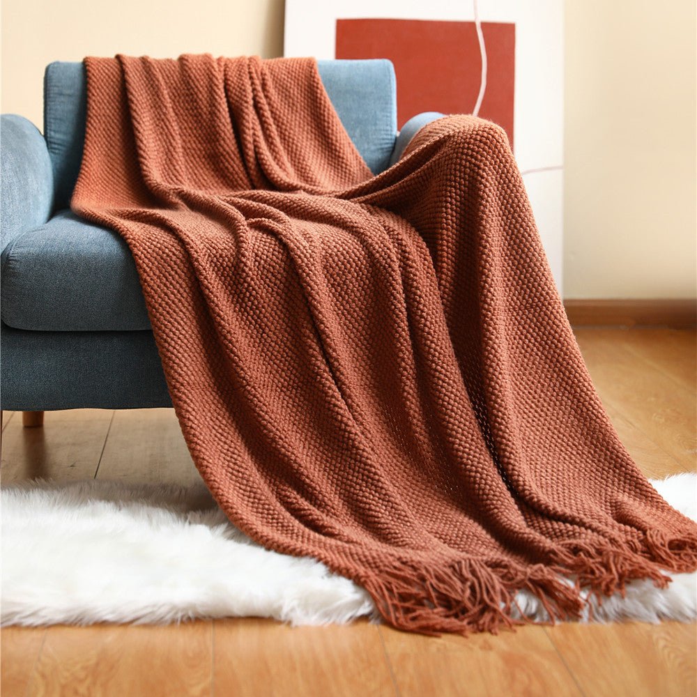 Cozy Knitted Throw Blanket – Soft for Year-Round Use in Living Room or Bedroom