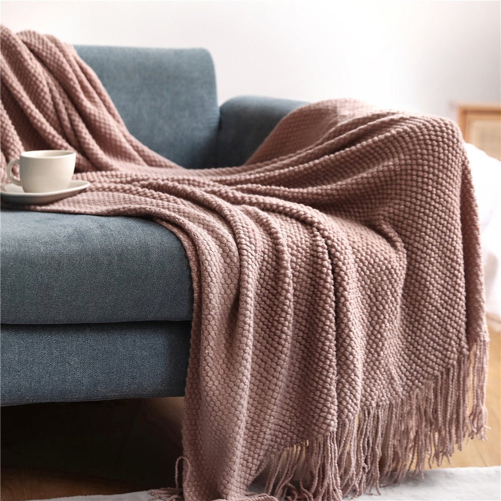 Cozy Knitted Throw Blanket – Soft for Year-Round Use in Living Room or Bedroom