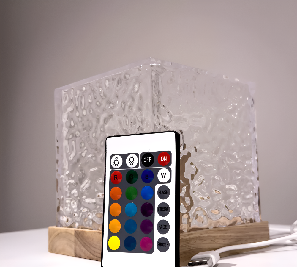 Remote-Controlled Mood Lamp with 16 Colors, Water Ripple Effect, 6 Brightness Levels