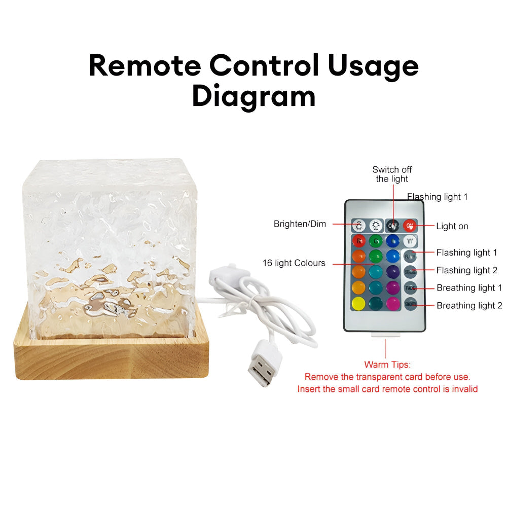 Remote-Controlled Mood Lamp with 16 Colors, Water Ripple Effect, 6 Brightness Levels