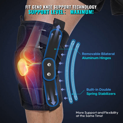 Adjustable Knee Support Brace with Removable Aluminum Struts and Gel Padding