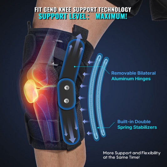 Adjustable Knee Support Brace with Removable Aluminum Struts and Gel Padding