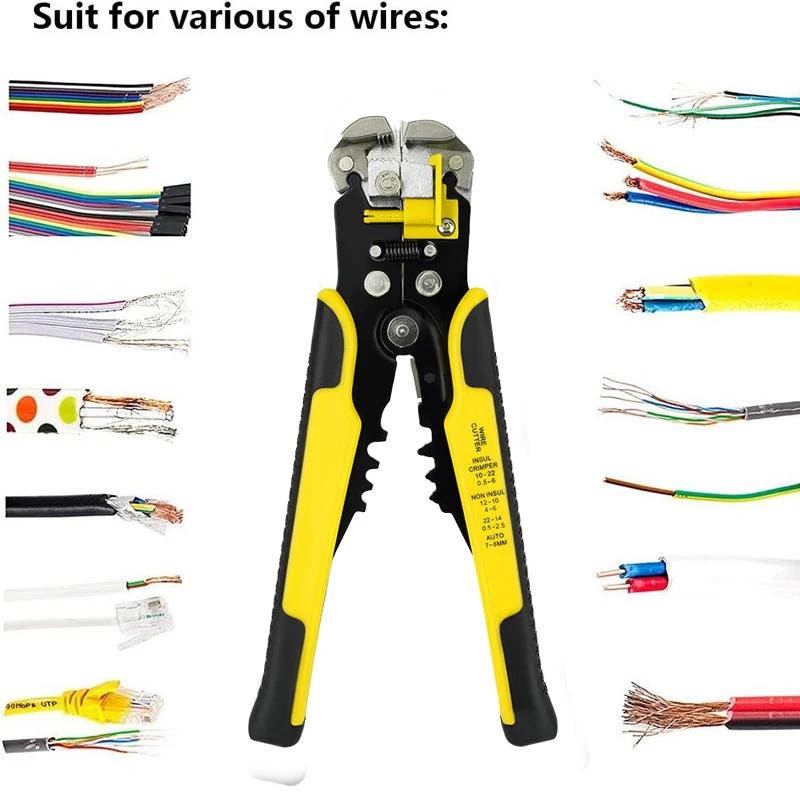 Multi-Function Wire Stripper with Integrated Cutter and Crimper