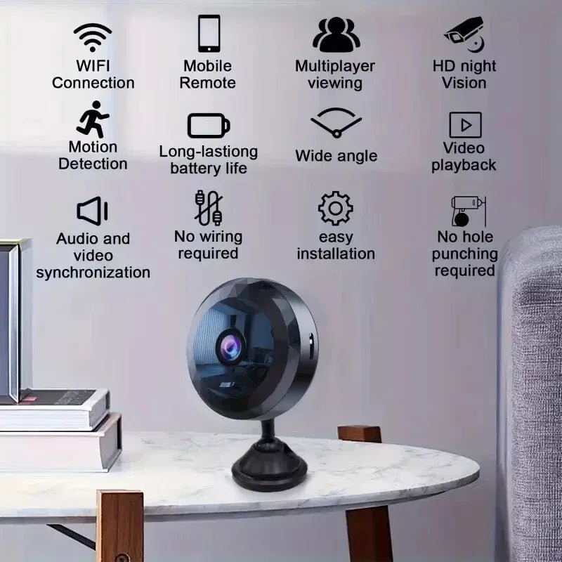 Compact 1080P HD WiFi Camera with Night Vision and Motion Detection
