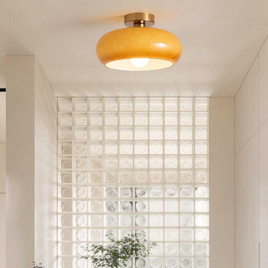 Round Ceiling Lamp in Art Deco Style