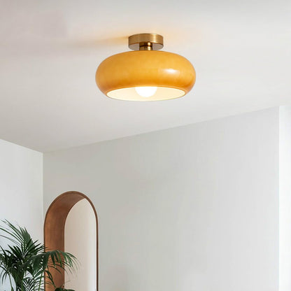 Round Ceiling Lamp in Art Deco Style