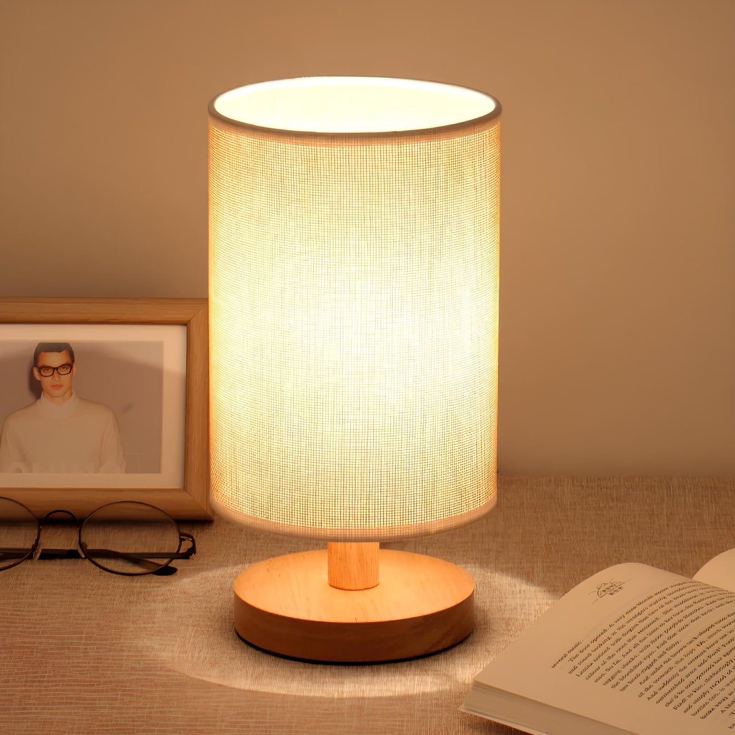 Dimmable LED Table Lamp with Remote – Eco-Friendly Organic Design
