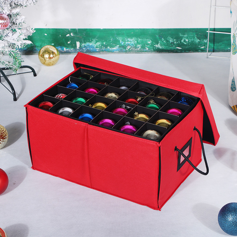 Stackable Ornament Storage Container with Adjustable Dividers – Holds 72 Ornaments