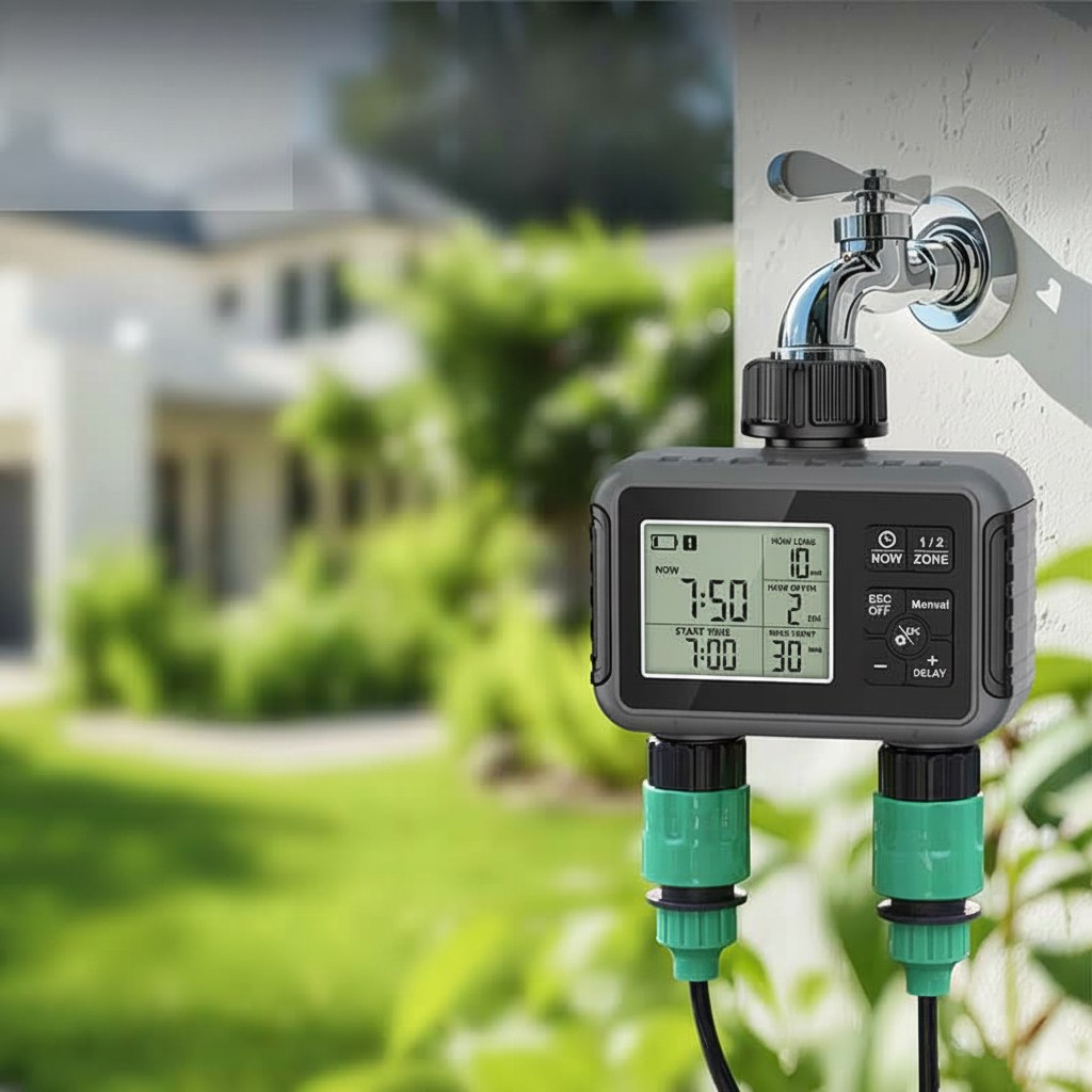 Dual-Zone Watering Timer with Oscillating Sprinkler