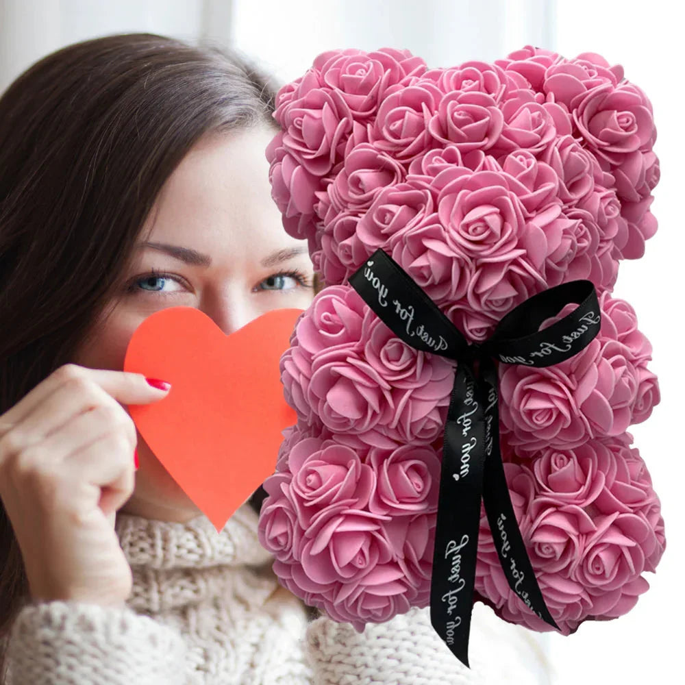 Charming Floral Teddy Bear Made of Durable Foam