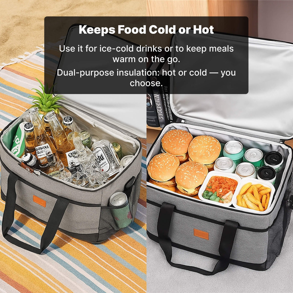 33L Insulated Waterproof Cooler Bag for Snacks and Drinks – Outdoor Use