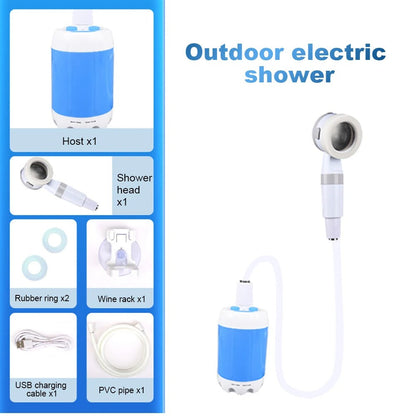 Portable Outdoor Shower Unit - Lightweight with Rechargeable Battery for Easy Cleaning