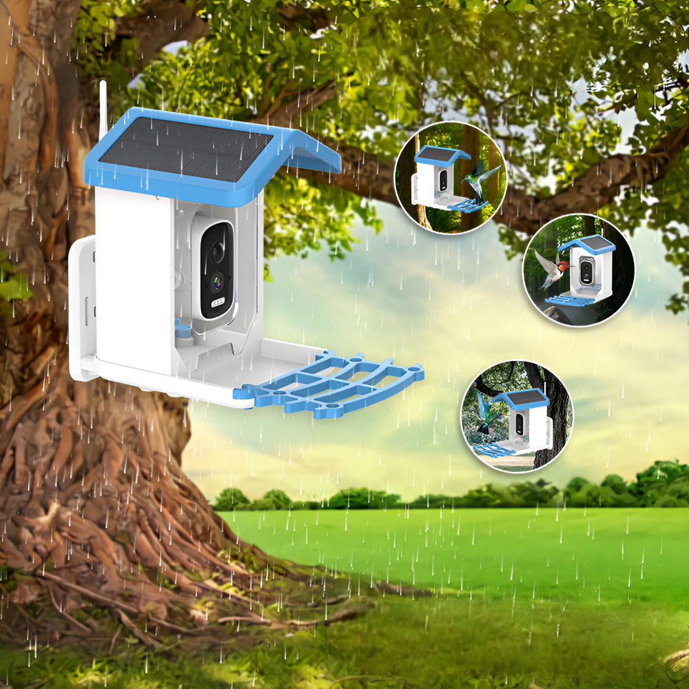 Solar-Powered Bird Feeder Camera with HD Video for Outdoor Birdwatching