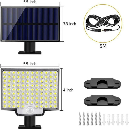 106 LED Motion Sensor Outdoor Solar Light – Adjustable Weatherproof Garden Lighting