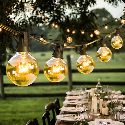 Waterproof Outdoor String Lights – Energy Efficient Warm White LED Bulbs