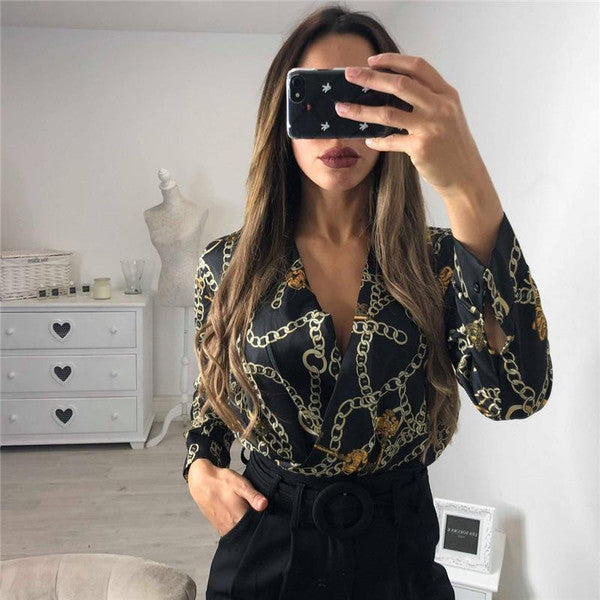 Women’s Long Sleeve Bodysuit in Red, Black, and Beige – Sizes S to XL