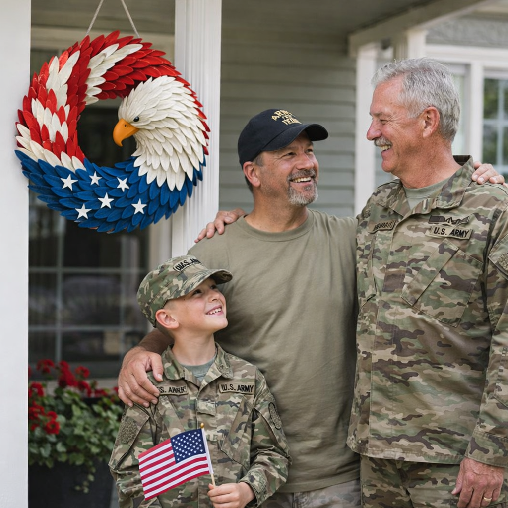 Evergreen Wall Decor with Patriotic Eagle Wreath for Home Style