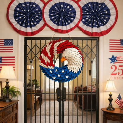 Evergreen Wall Decor with Patriotic Eagle Wreath for Home Style