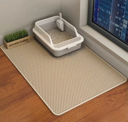 Cat Litter Mat with Dual-Layer Design – Water-Resistant & Washable