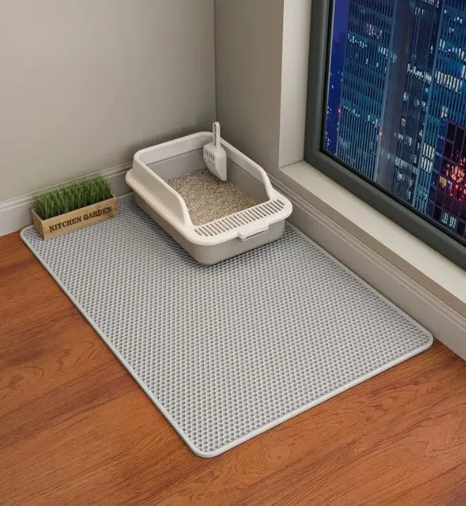 Cat Litter Mat with Dual-Layer Design – Water-Resistant & Washable