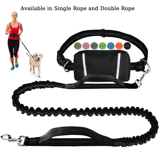 Adjustable Hands-Free Dog Leash with Hip Belt for Stress-Free Walks