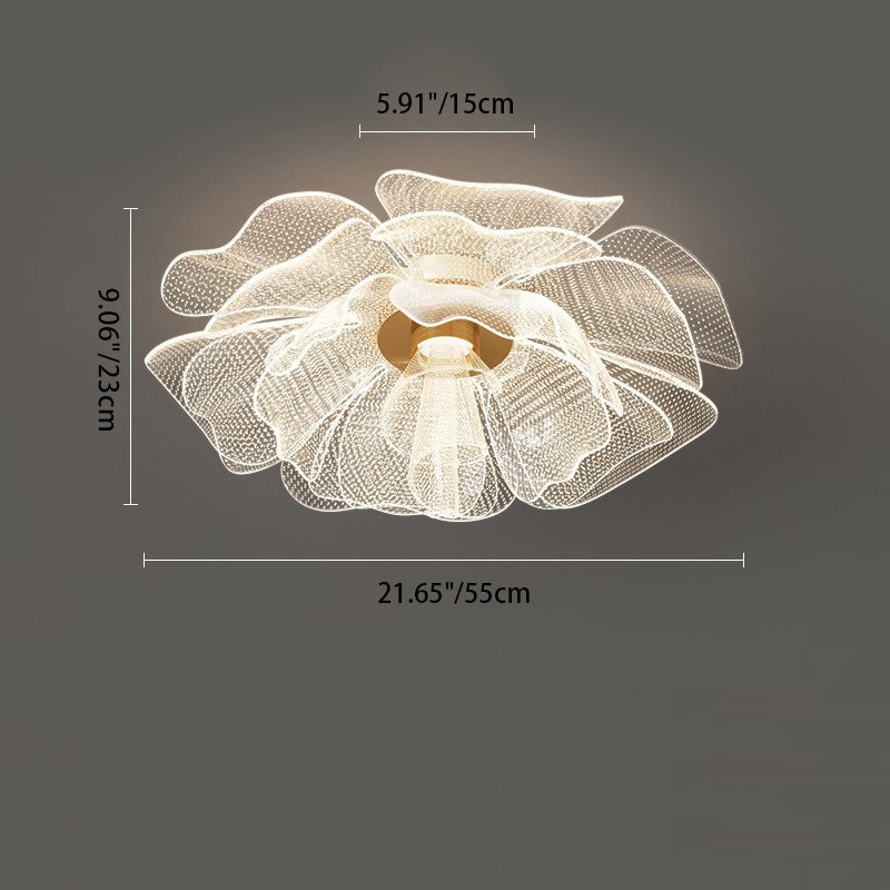 Modern LED Flush Mount Ceiling Light Fixture - Elegant Petal Design