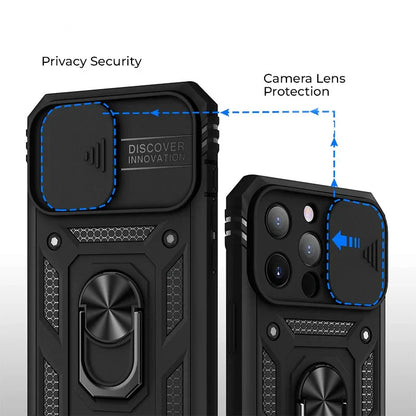 Durable Phone Case with Kickstand & Privacy Camera Shield
