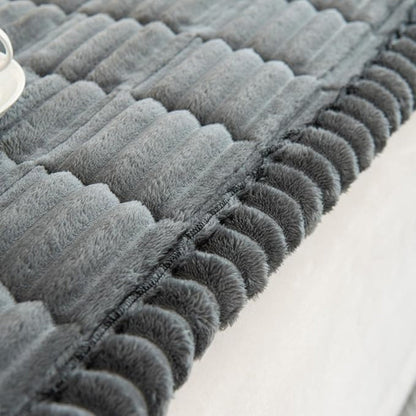 Textured Sofa Slipcover with Pleated Edges