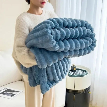 Cozy Striped Throw Blanket for Warmth