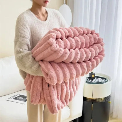 Cozy Striped Throw Blanket for Warmth