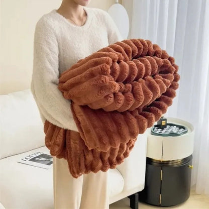 Cozy Striped Throw Blanket for Warmth