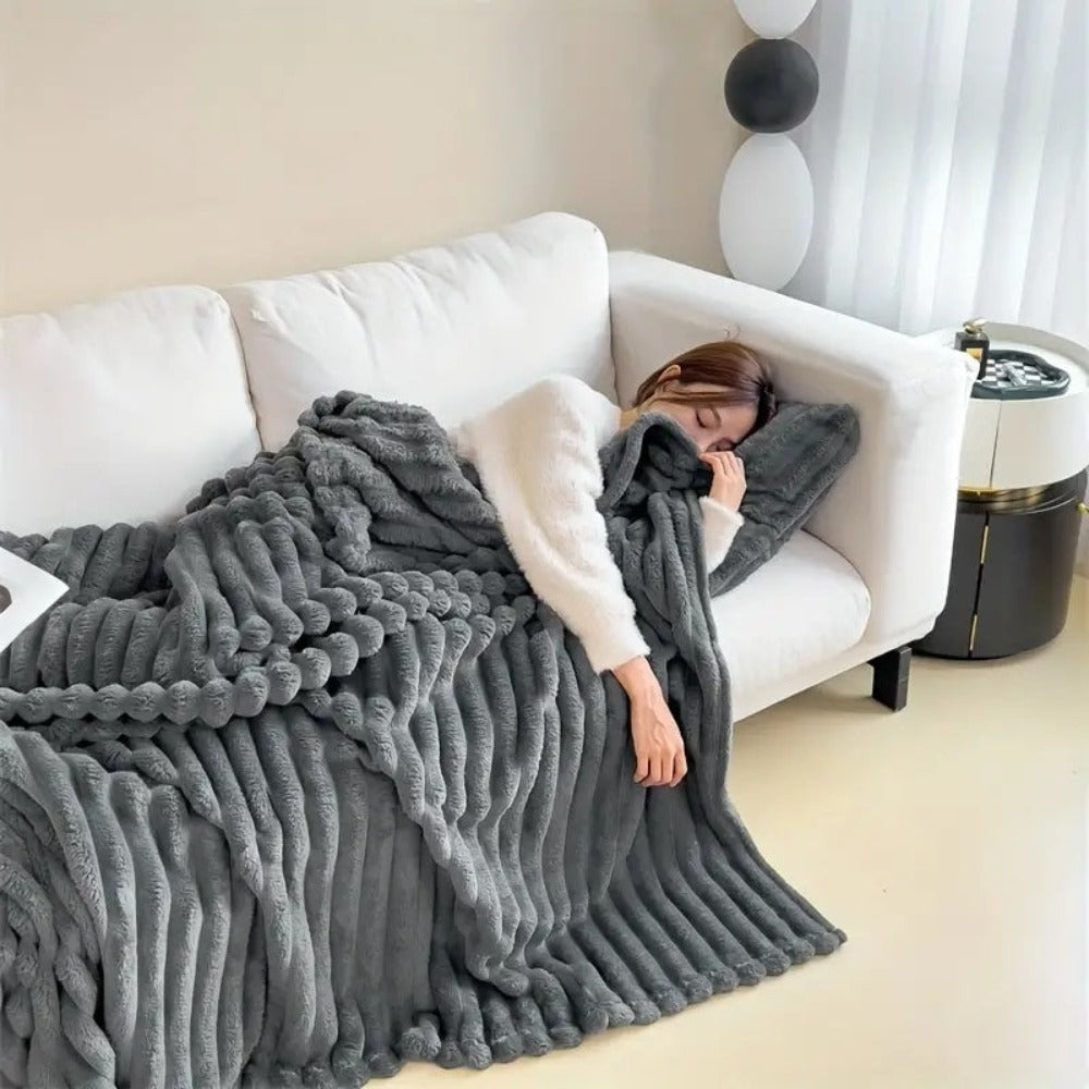 Cozy Striped Throw Blanket for Warmth